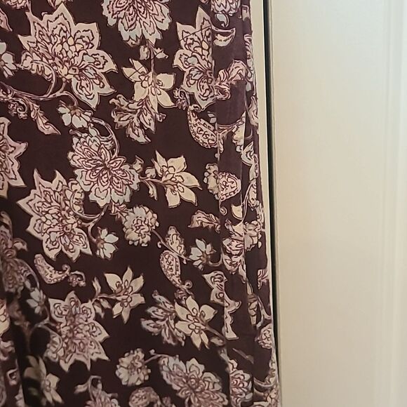 J Jill Wearever V-neck Floral Stretch Maxi Dress Pockets Size L - Picture 9 of 11